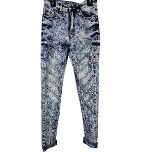 Tween Girls 5 Frosted Acid‎ Washed Y2K Punk Rock Grunge Skater Streetwear Jeans